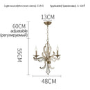 Crystal Chandelier Pendant Lighting for Bedroom Living Room - American Retro Candle Design LED Lamp