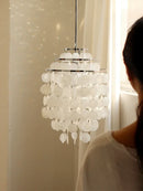 Ljojo Shell Chandelier Pendant Lamp for Living Dining Bedroom - Elegant Boho Hanging Light