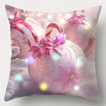 Ljojo LED Christmas Pillowcase with Garland Color Ball Pattern