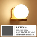 LED Wall Lamp Modern Nordic Solid Wood Light Fixture by Ljojo for Bedroom Living Room Balcony