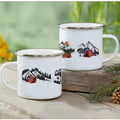 Enamel Mountain Mug with Handle by Ljojo. Best Camping Gift for Outdoor Lovers