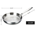 Ljojo 304 Stainless Steel Wok Frying Pan 28/30cm NonStick for Gas Stove Induction