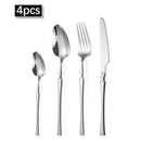 Ljojo 24-Piece Stainless Steel Cutlery Set for Restaurant Banquets