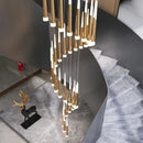 Black Stair Chandelier by Ljojo: Modern Duplex Interior LED Ceiling Light for Living & Dining Rooms