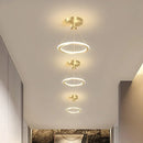 Ljojo LED Circle Ceiling Light Black Gold Lustres Home Decor Fixture