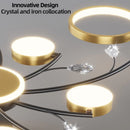 Ljojo LED Smart Remote Control Round Chandelier for Living Room Kitchen Interior Lighting