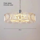 French Vintage Glass Chandelier Minimalist Dining Room Pendant Light by Ljojo