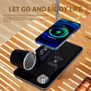 Ljojo LED Desk Lamp Wireless Charger Stand Clock Speaker Night Light USB Port