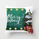 Ljojo Merry Christmas Green Pillowcase Sofa Decoration Cover