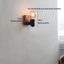 Ljojo LED Wall Lamp Pull Chain Switch Wood Stair Lighting Mirror Light