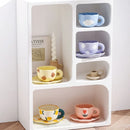 Ceramic Coffee Mug Set Creative Hand-painted Tea Cup with Saucer by Ljojo