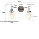 Ljojo 2-Head LED Wall Sconce Industrial Iron Glass Retro Stair Light Fixtures