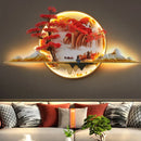 Ljojo 3D Chinese Pine Landscape Wall Lamp for Home Living Room Bedroom