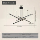 Ljojo LED Black Gold Modern Chandelier Stylish Aluminum Dining Room Office Pendant Light