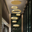 Ljojo Luxury Crystal Living Room Chandelier - Modern Stair Pendant Lamp and Ceiling Light