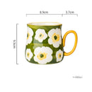 Ljojo 16oz Hand Drawn Ceramic Mug, Breakfast Cereal Coffee Cup