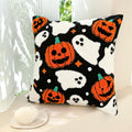 Embroidered Halloween Pillowcase Cojines Orange Pumpkin Spider Web Pillowcases