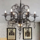 Ljojo Luxury Black Candle Chandelier Pendant Light Fixture for Living Room Dining - Nordic Design
