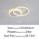 Ljojo Modern LED Ceiling Chandelier Lighting White Black Gold Indoor Pendant Lamp Study Room