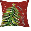 Fawn Christmas Tree Red Pillow Cover 45x45cm Ljojo Branded Home Decoration