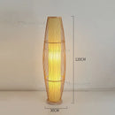 Ljojo Art Chinese Floor Lamp Retro Bamboo Weaving Living Room Tea Room Classic Lighting
