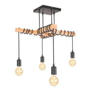 Ljojo 4-Head Black Industrial Ceiling Light Fixture for Kitchen Porch Living Room
