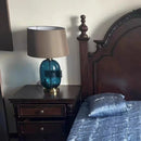 Ljojo Modern American Blue Glass Floor Lamp LED Light Bedroom Living Room Decoration