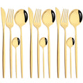 Ljojo 12-Piece Pink Gold Stainless Steel Cutlery Set