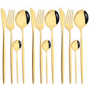 Ljojo 12-Piece Gold Flatware Set Stainless Steel Cutlery Dinnerware