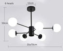Ljojo Modern Lustrous Glass Chandelier Ceiling Light Elegant Indoor Lighting for Living Room Dining Room