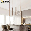Ljojo Slim Yellow Travertine LED Pendant Lamp for Bedroom Kitchen Dining - Cave Stone Hanging Light