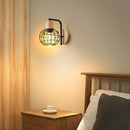 Iron Wood Wall Lamp Shade E27 for Bedroom Living Room by Ljojo