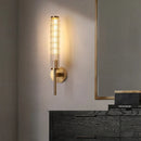 Clear Glass Gold Brass Wall Light Ljojo Sconce - Elegant Indoor Bedroom Foyer Lamp