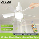 Ljojo 5-Leaf LED Ceiling Fan Light with Remote Control for Living Room