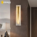 Ljojo Luxury Marble Wall Light: Modern Copper Gold Sconce LED Fixture