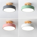 Ljojo LED Wood Acrylic Ceiling Light Fixture Wedge Nordic Living Room Lamp