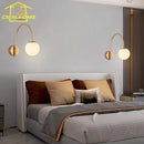 Ljojo Luxury Gold/Black Fishing Wall Lamp LED | Industrial Semicircular Wall Mounted Lighting