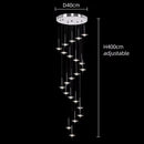 Ljojo Meteor Water Droplet Crystal Chandelier LED Hanging Lamps for High House Staircase