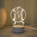 3D Baseball Boy Acrylic Visual Night Light for Bedroom Decor by Ljojo