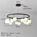 Ljojo Magic Bean Pendant Chandelier White Glass Ball LED Lighting Kids Dining Room
