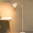 Modern Industrial Retro LED Floor Lamp Swing Arm Solid Wood Art Chandelier by Ljojo