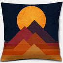 Geometric Mountains & Colorful Birds Pillow Covers by Ljojo