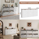 Ljojo™ Shoe Storage Cabinet with 6 Adjustable Drawers, Handleless Design - White