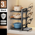 Adjustable Pot Holder with Storage Shelf for Pots, Lids, Pans, and Seasoning Bottles by Ljojo™