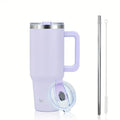 Ljojo 40oz Stainless Vacuum Insulated Coffee Cup with Handle and Straw
