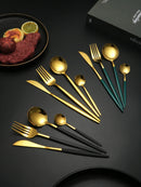 Ljojo 30-Piece Stainless Steel Cutlery Set for Dining Banquets