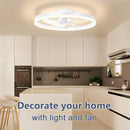Ljojo 50CM Ceiling Chandelier Fan Remote Control Low Profile Reversible Motor
