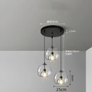 Nordic Glass Pendant Light for Living Room | Ljojo Smoke Gray Chandelier for Kitchen Island