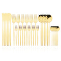 Ljojo 30-Piece White Gold Stainless Steel Cutlery Set