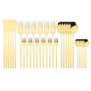 Ljojo 30-Piece White Gold Stainless Steel Cutlery Set